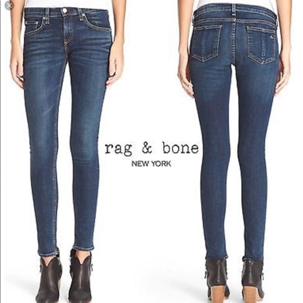 RAG & BONE SKINNY ZIPPER JEANS 25